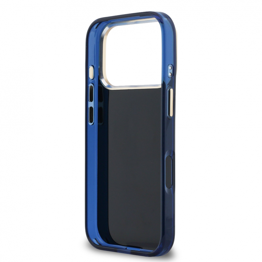 Guess IML 4G Script Metal Logo Case for iPhone 17 Pro Max Blue – 5