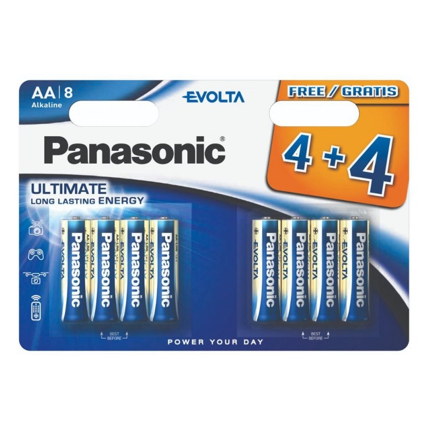 PANASONIC šarminās baterijas Evolta Platinum LR6EGE/8BW