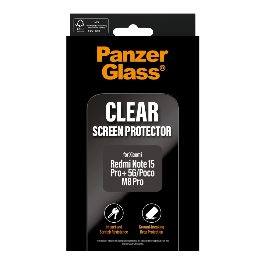 PanzerGlass ® Screen Protector Xiaomi Redmi Note 15 Pro+ 5G | Ultra-Wide Fit Selge ekraanikaitse 1 t – 3