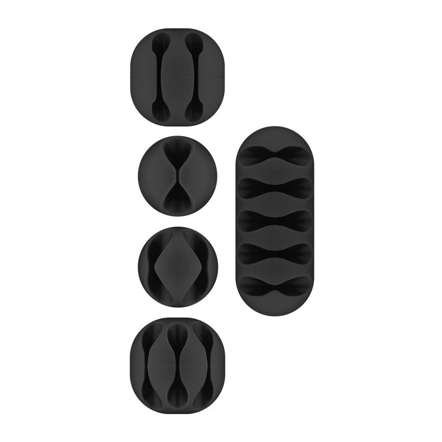 Goobay 70683 vadu organizētājs Rakstāmgalds/Siena Kabeļa spaile Melns 5 pcs