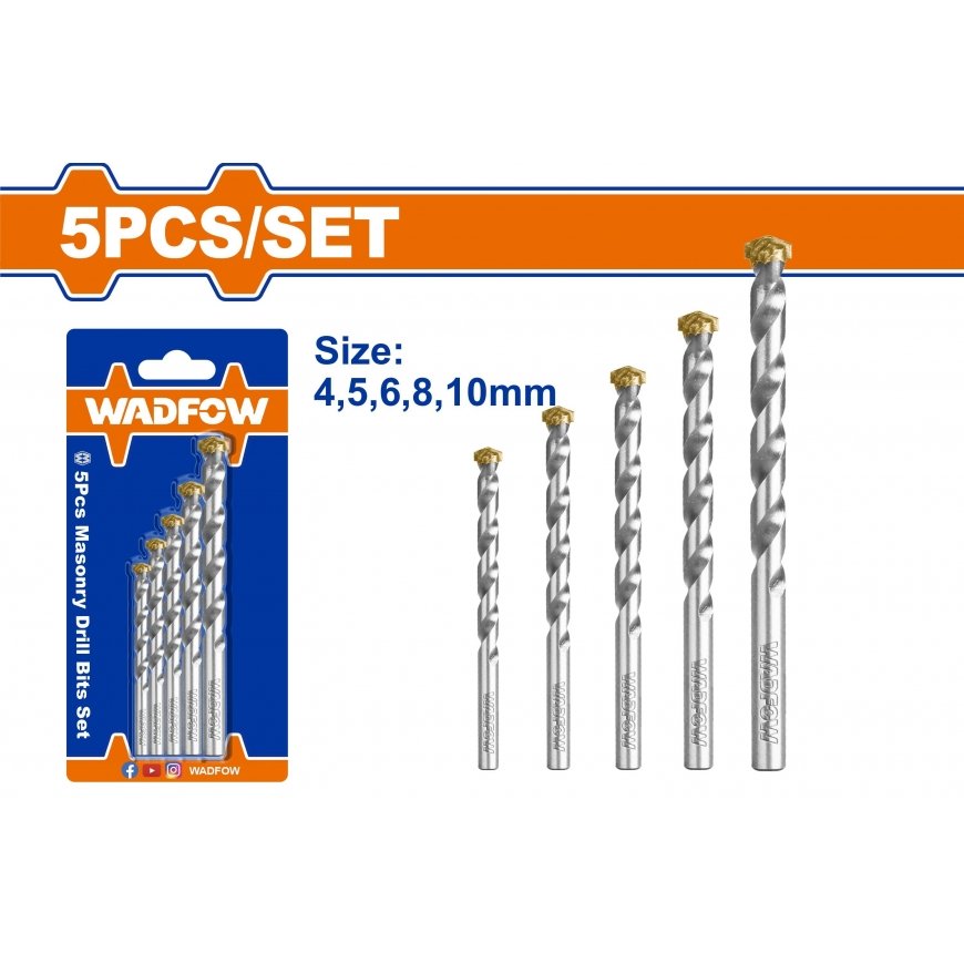 Wadfow Masonry Drill Set 5pcs