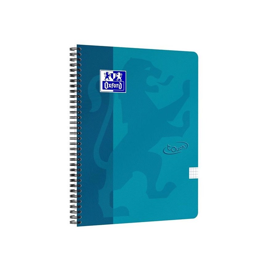 Hamelin Spiral Notebook OXFORD TOUCH, A4+, 70 sheets, squares, sea blue color.