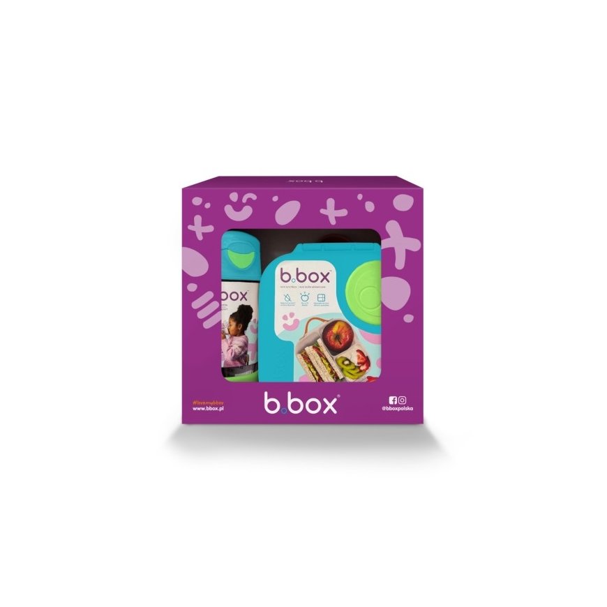 B.box Mini Lunchbox - bērnu brokastu trauks 1l, komplekts ar pudeli | Okeāna brīze