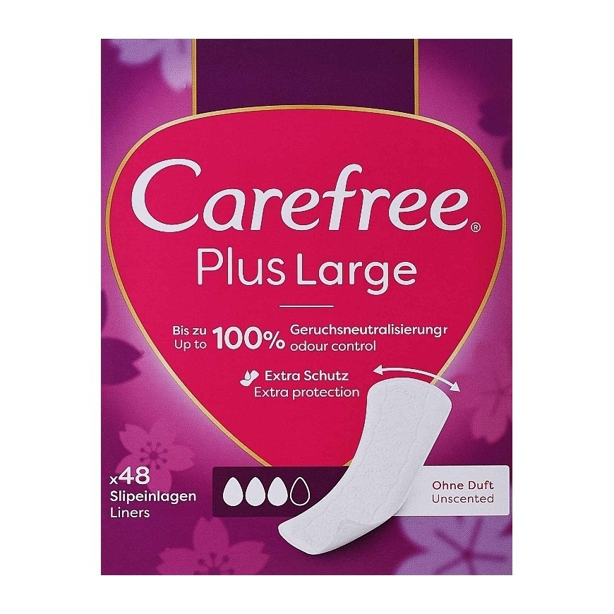 Carefree Plus Large Light Scent hügieenilised padjad 48 tk.