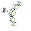Long Steel Single Earring with Colored Zirconias VHLLE00669SC