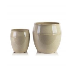Mondex Nuo 1986 NEVA BEIGE 2 keramikos dangtelių komplektas 30,5x30,5x30,5cm/20,5x20,5x23cm