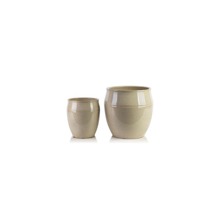 Mondex С 1986 года NEVA BEIGE Комплект из 2 керамических горшков 30,5x30,5x30,5см/20,5x20,5x23см