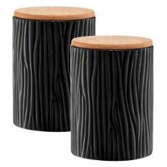Контейнер для продуктов с бамбуковой крышкой Tuvo Ambition 11x11x15.7 см / 1.1L черный
