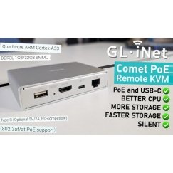 Gl Inet KVM IP HDMI 4K PoE USB Slēdzis Comet PoE GL-RM