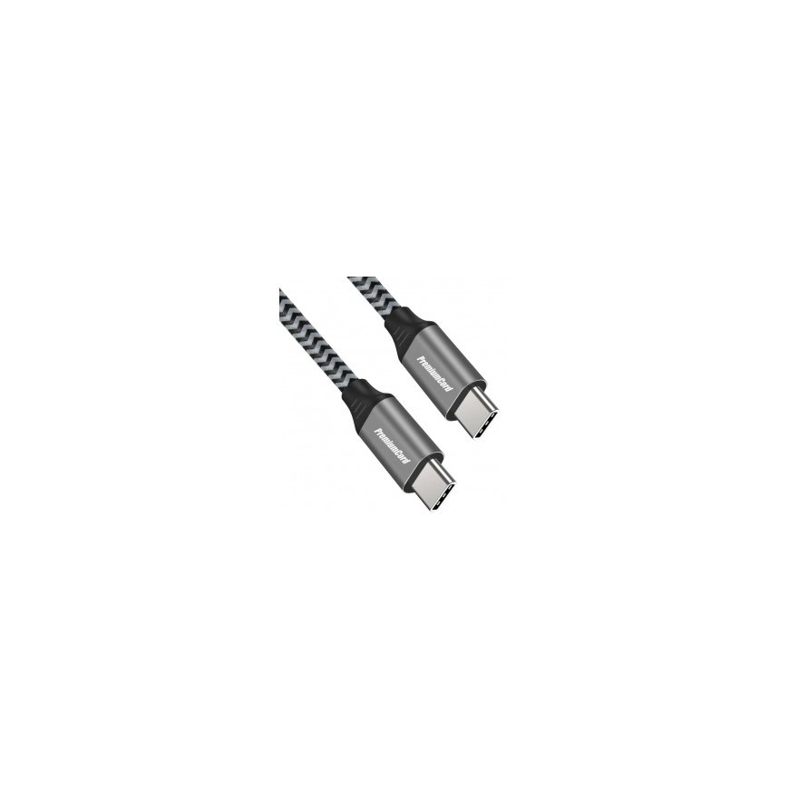 PREMIUMCORD USB-C M/M kabelis, 100W 20V/5A 480Mbps kokvilnas, 0,5m – 2