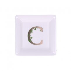 LA PORCELLANA BIANCA ADORATO Kvadrātā plate 10 cm, C raksts
