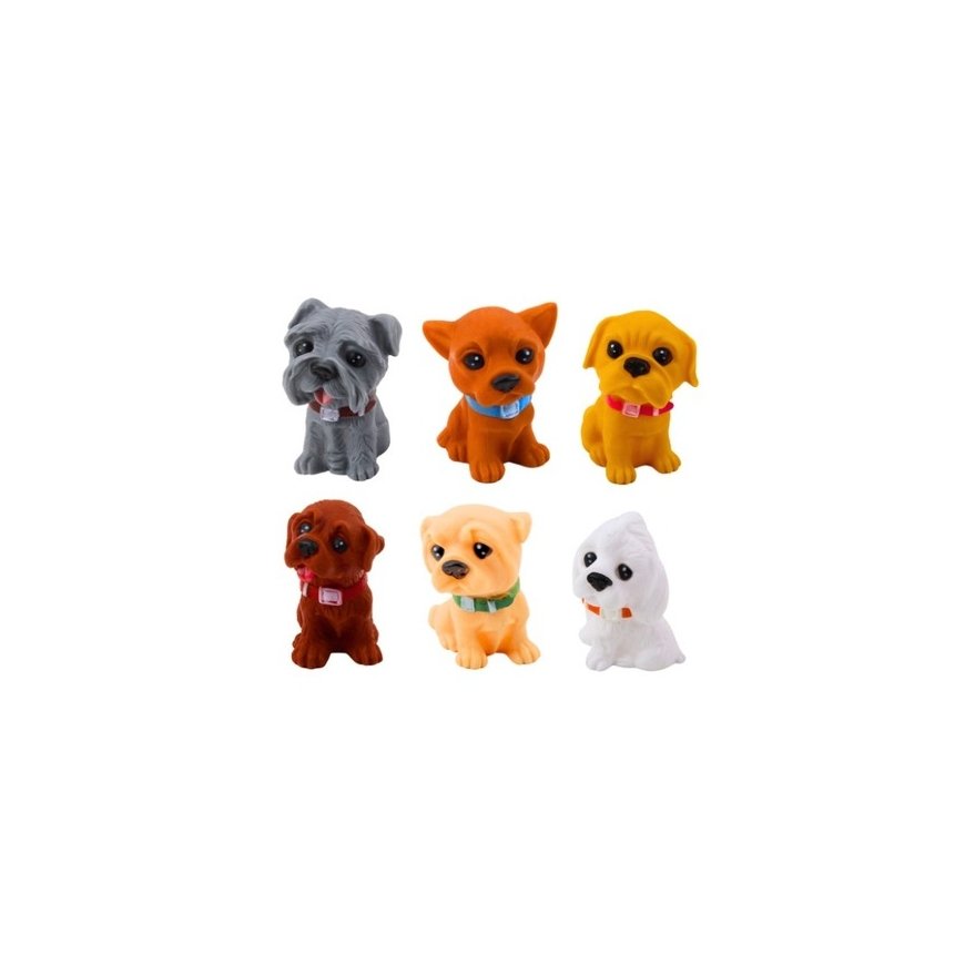 Lean Toys Резиновые игрушечные собачки, 6 шт.
