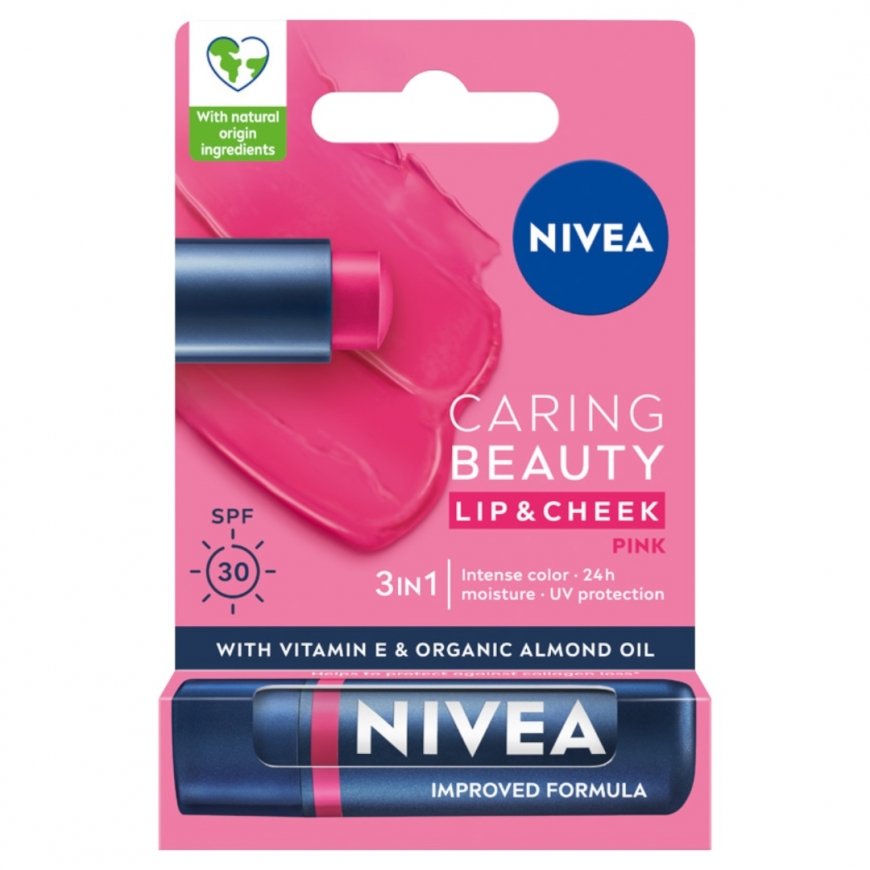 Nivea Caring Beauty Huule- ja Põskedel Roosa, 4,8g