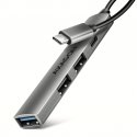 Axagon HUB USB HUE-STC, 4x USB ALU STRIP hub, 1x USB-A 5Gbps, 2x USB-A & 1x USB-C 480Mbps, kabel USB Axagon HUB USB HUE-STC, 4x USB ALU STRIP hub, 1x USB-A 5Gbps, 2x USB-A & 1x USB-C 480Mbps, kabel USB