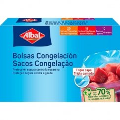 "Albal" freezing bags, 3 sizes, 45 pcs