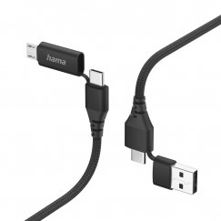 Hama 00201537 USB кабель USB 2.0 1,5 m USB A/USB C USB C/Micro-USB B Черный