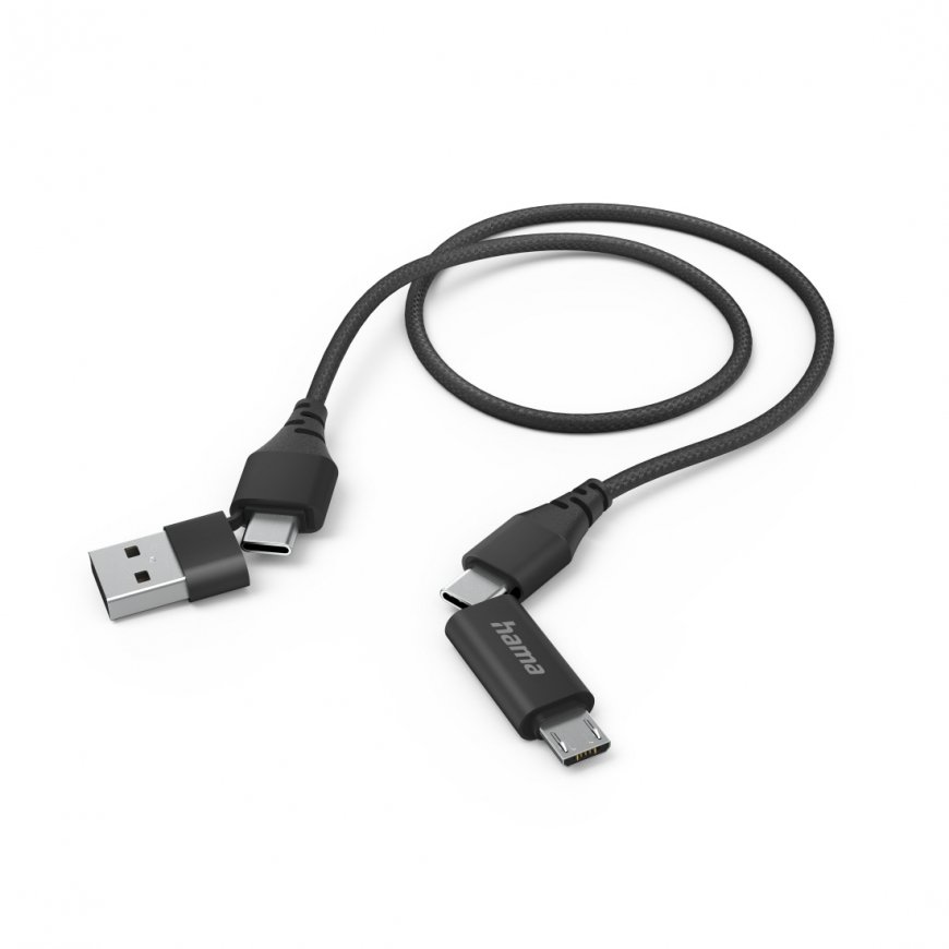 Hama 00201537 USB kabelis USB 2.0 1,5 m USB A/USB C USB C/Micro-USB B Juoda – 2