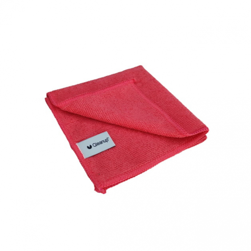 Microfiber cloths 250gsm, 30x30, 10 pcs. QLEANUP red