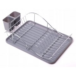 Dish drying rack 49 × 32 × 12.5 cm (gray), 0761B, KAMILLE
