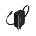 Зарядное устройство CANYON OnCharge 65RC с встроенным кабелем USB-C 65W 1xPD 1xQC Зарядное устройство CANYON OnCharge 65RC с встроенным кабелем USB-C 65W 1xPD 1xQC
