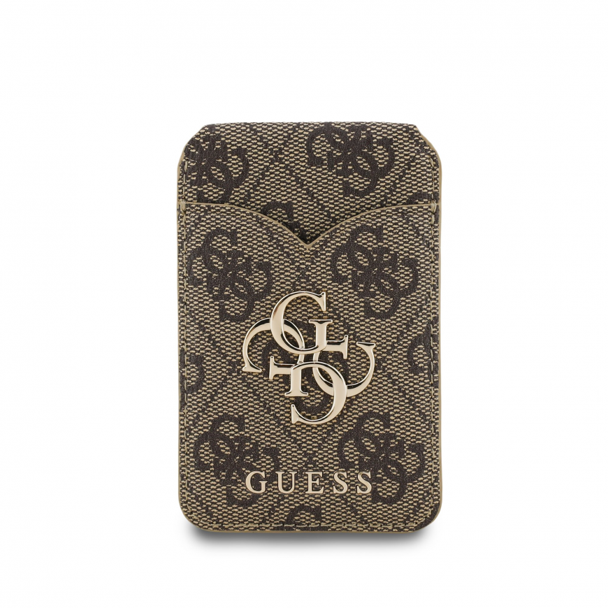 Guess PU 4G Mirror MagSafe Cardslot Stand Brown – 3