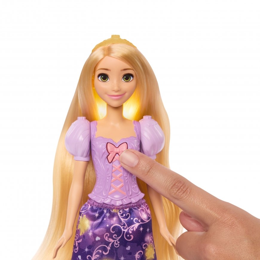 Disney Princess Light-Up Hair Rapunzel Fashion Doll w/ 5 Ways to Glow, Pascal Figure & 7 Accessories – 5