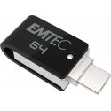 Emtec T260B USB-muisti 64 GB USB Type-A / Micro-USB 2.0 musta, Ruostumaton teräs Emtec T260B USB-muisti 64 GB USB Type-A / Micro-USB 2.0 musta, Ruostumaton teräs