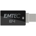 Emtec T260B USB-muisti 64 GB USB Type-A / Micro-USB 2.0 musta, Ruostumaton teräs Emtec T260B USB-muisti 64 GB USB Type-A / Micro-USB 2.0 musta, Ruostumaton teräs