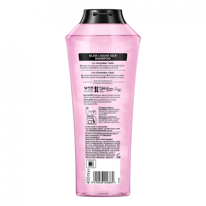Schwarzkopf Mass Market GLISS LIQUID SILK šampoon 400 ml