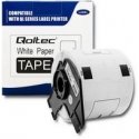 QOLTEC 50750 Lente BROTHER DK-11202 / 62mm x 100mm / 300 uzlīmes / Baltā/Melns druka / Rullis ar turētāju QOLTEC 50750 Lente BROTHER DK-11202 / 62mm x 100mm / 300 uzlīmes / Baltā/Melns druka / Rullis ar turētāju