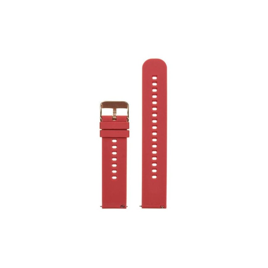 Pacific U27 silikoninen kelloremmi - punainen/vaaleanpunainen kulta - 18mm – 2