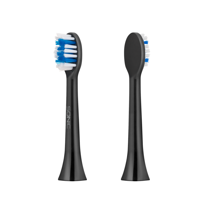Toothbrush TEESA SONIC Black set of hard toothbrush heads – 2