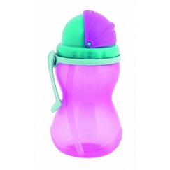 CANPOL BABIES поильник с трубочкой 370мл 56/113_розовый2