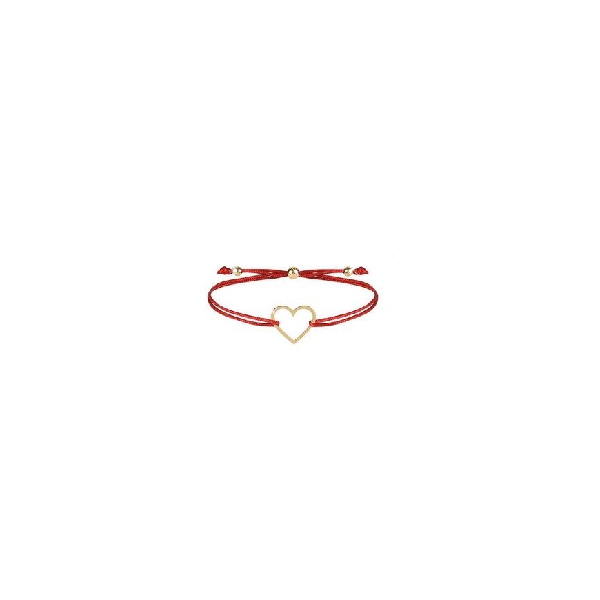 Twisted bracelet with red/golden heart
