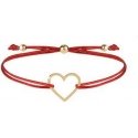 Twisted bracelet with red/golden heart