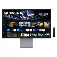 Samsung M90SF monitori 81,3 cm (32") 3840 x 2160 pikseļi 4K Ultra HD OLED Sudrabs