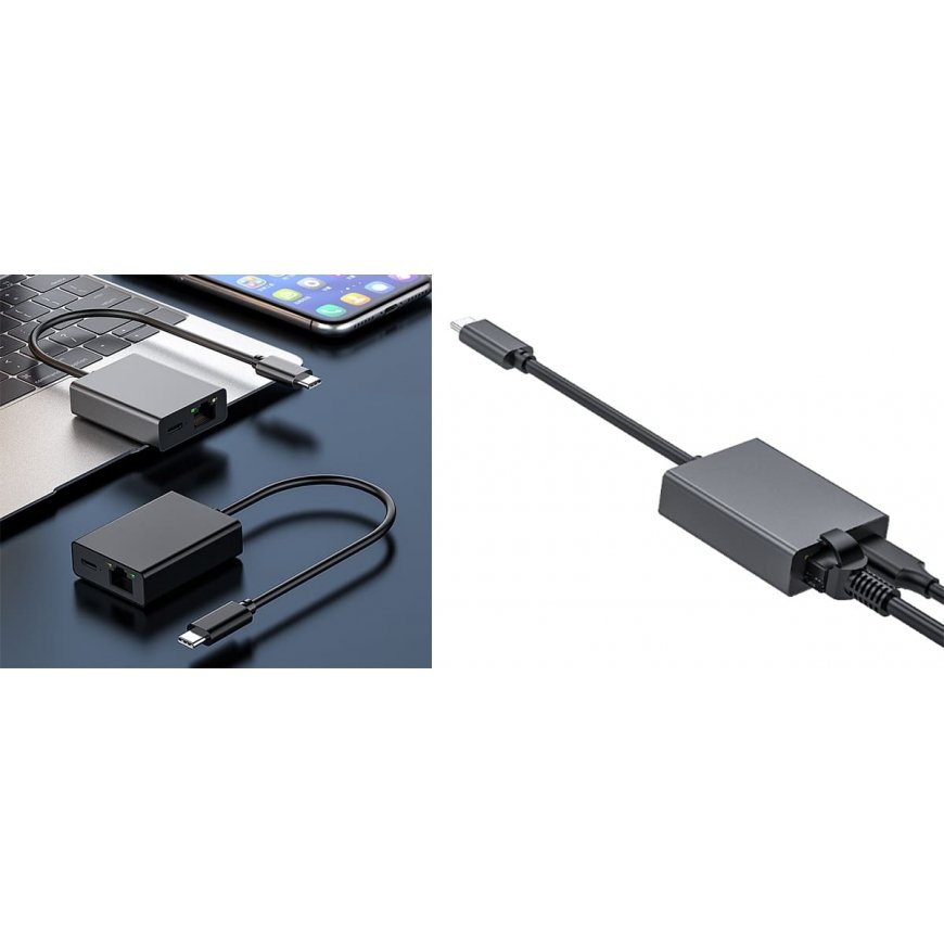 Spacetronik Multiport USB-C į USB-C + RJ45 SPU-M08 gigabit