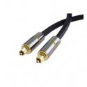„PremiumCord“ optiskais audio kabelis „Toslink“, OD: 7 mm, zelta metāla dizains + 0,5 m neilons „PremiumCord“ optiskais audio kabelis „Toslink“, OD: 7 mm, zelta metāla dizains + 0,5 m neilons