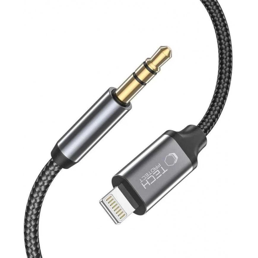 Jack Tech-Protect UltraBoost audio Lightning / mini jack 3.5 mm cable 1 m - black