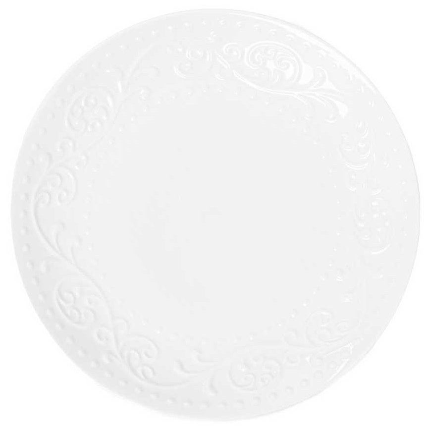 Homla SYLIA White Ornament Plate, 27 cm