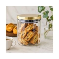 Glass container for food 650 ml with lid and silicone seal