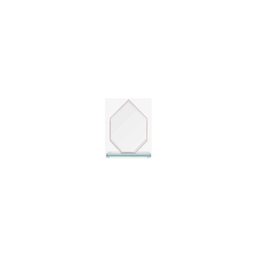 Glass trophy with glued base