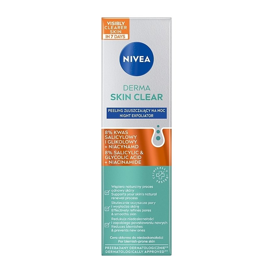 Nivea Derma Skin Clear отшелушивающий ночной скраб 40 мл