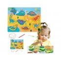 Lean Toys Koka magnētiskā puzle dinozauri Lean Toys Koka magnētiskā puzle dinozauri