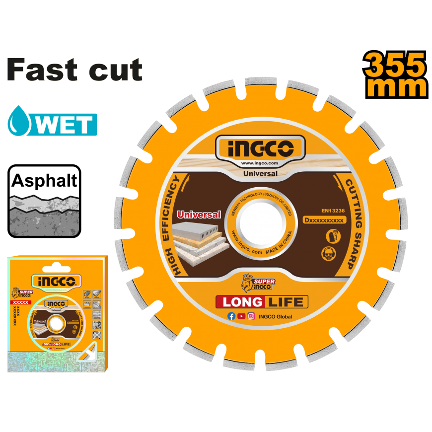 Ingco DMD031251 Lõiketeras, teemantketas 125 x 1 mm