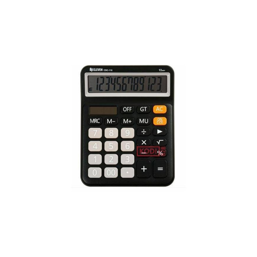 Eleven ELEVEN laskin Musta pöytälaskin, harmaat numerosäätimet, CDC110BK