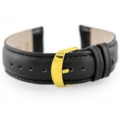 Pacific ādas siksna pulkstenim W83gold - melna - 20mm