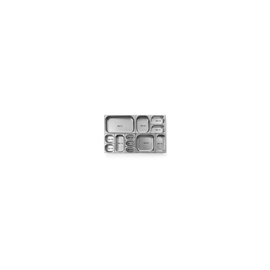 GN 1/6 säiliö h 150 mm ruostumatonta terästä - Hendi 800645