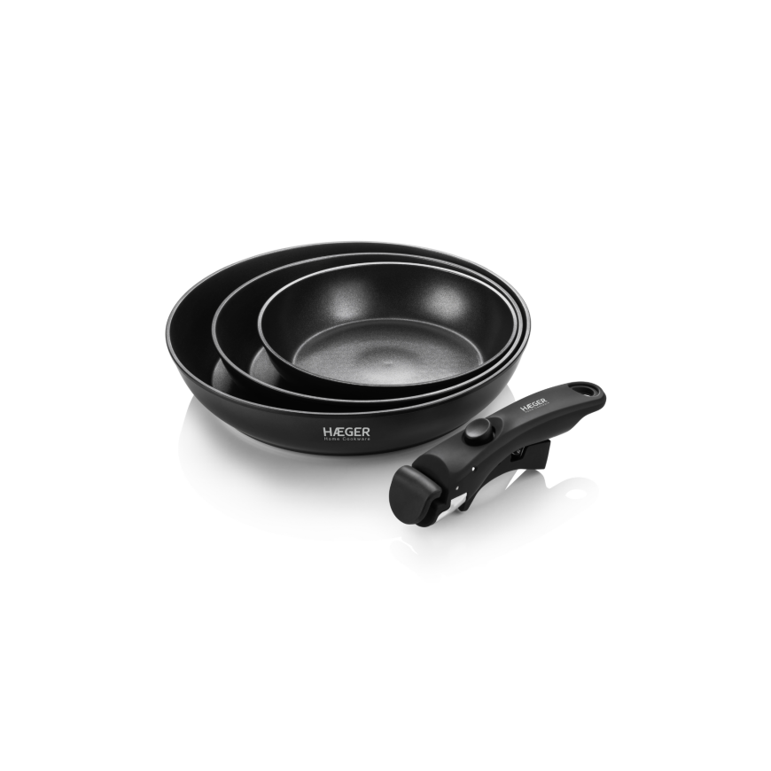 Haeger PA-C04.021A Easy Fit Pans keptuvių rinkinys su nuimamu rankena 3 vnt.