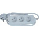 230V power extension cable, CEE7 (socket) - 3x outlet, 2m, VDE approved, white 230V power extension cable, CEE7 (socket) - 3x outlet, 2m, VDE approved, white